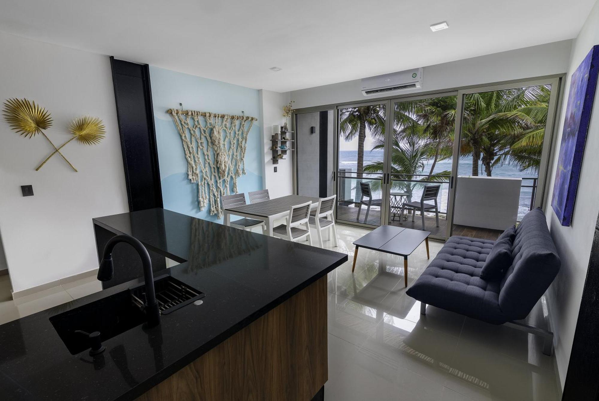 Angelina 28 Beachfront And Family Apartments - Modern And Relaxing Long Stays - 20 Min From Cancun Airport Puerto Morelos Ngoại thất bức ảnh