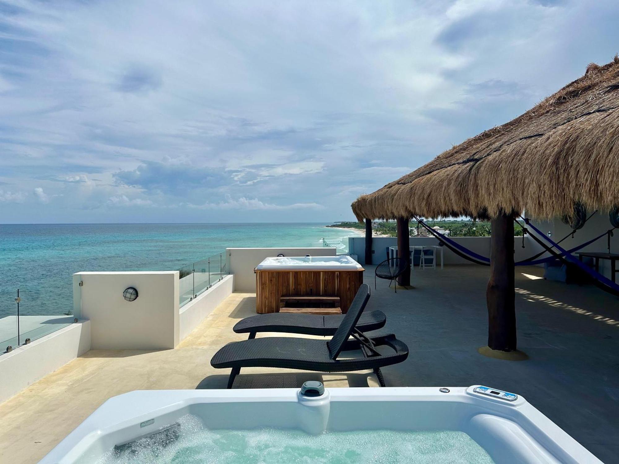Angelina 28 Beachfront And Family Apartments - Modern And Relaxing Long Stays - 20 Min From Cancun Airport Puerto Morelos Ngoại thất bức ảnh